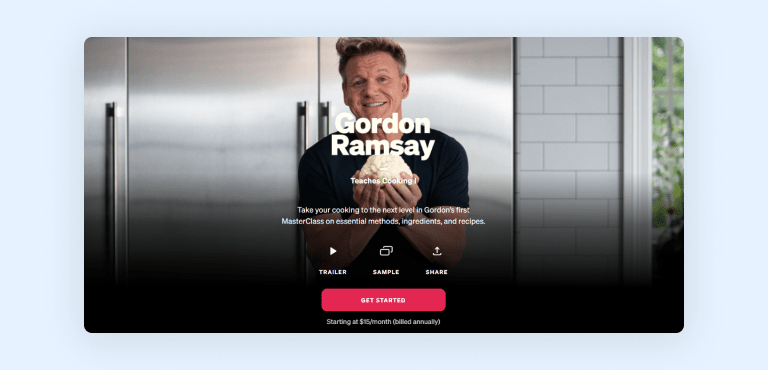 Gordon Ramsay teaches cooking on Masterclass