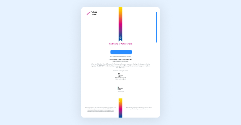 FutureLearn certificate