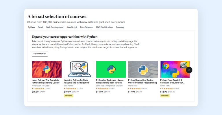 Udemy courses