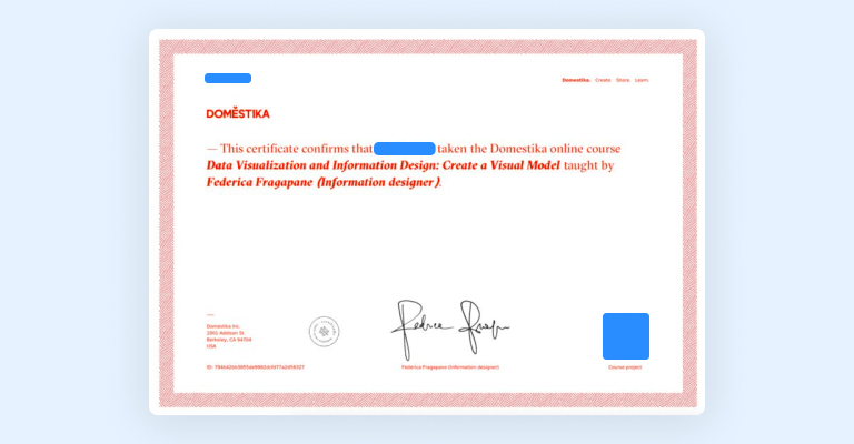 Domestika certificate