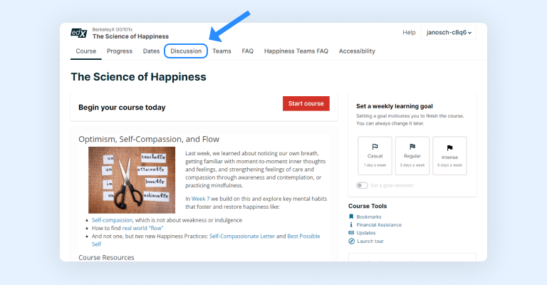 edX course discussion