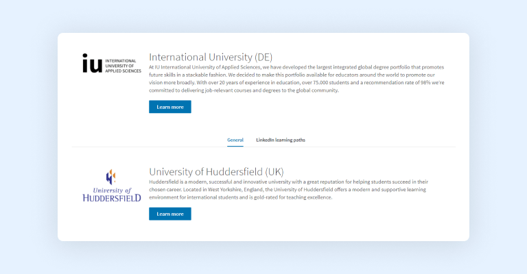 LinkedIn Learning - Earn university credits