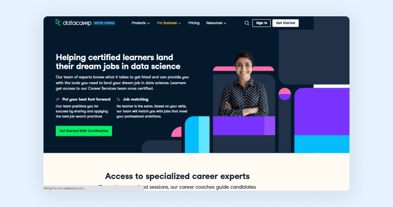 DataCamp career services