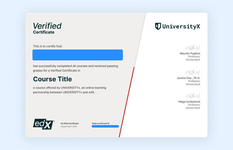 edX certificate