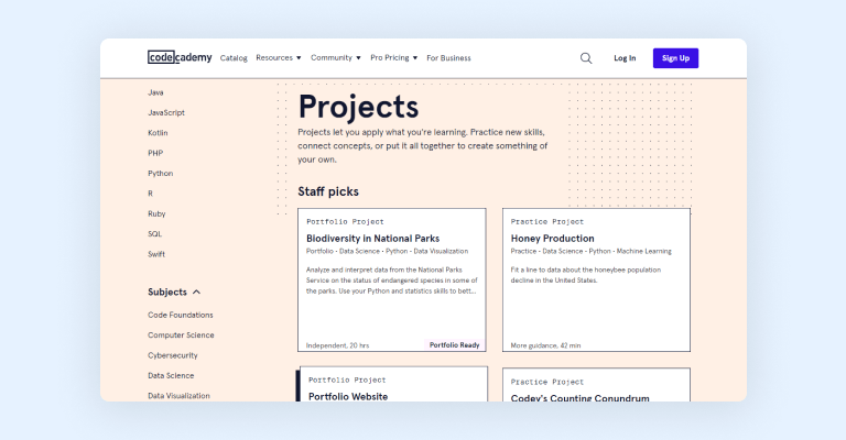 Codecademy projects Codecademy projects