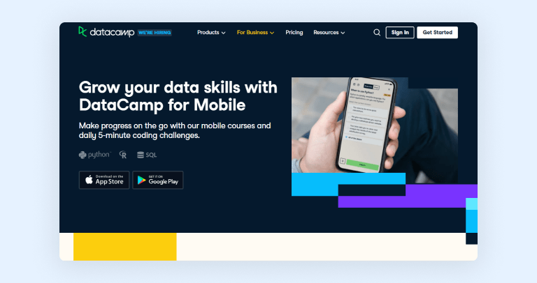 DataCamp app DataCamp app